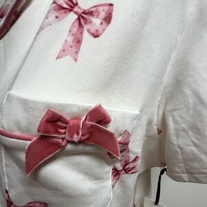 Laura Ashley White Sleep Set (Top & Bottom) with Pink Bow Motif